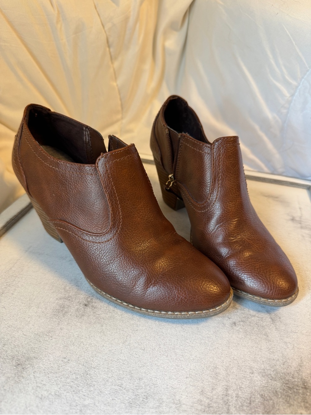 Dr. Scholl's Brown Leather Ankle Booties — Slip-On Chelsea Style - Picture 2 of 7